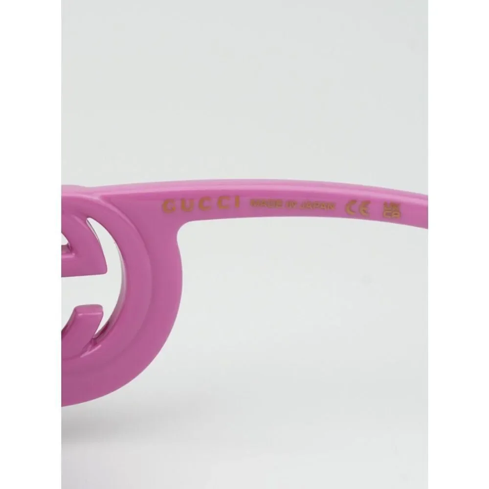 NEW Gucci GG1325S 006 Pink Grey Rectangle Unisex Sunglasses GG 1325S